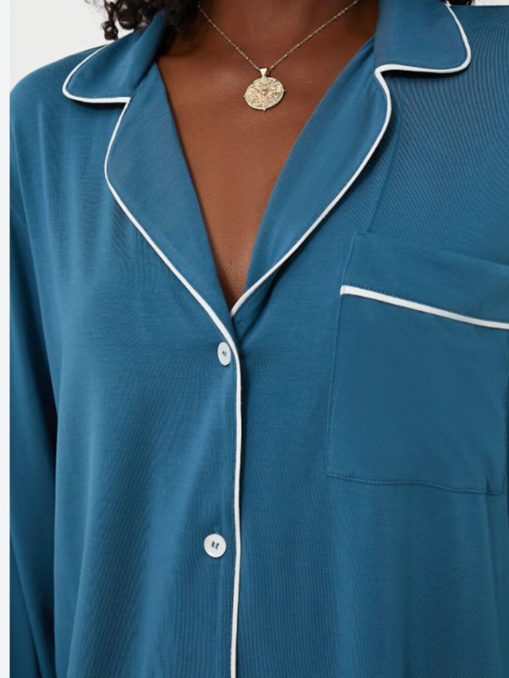 Eberjey Heritage Blue Tuxedo Long Long PJ set - small
